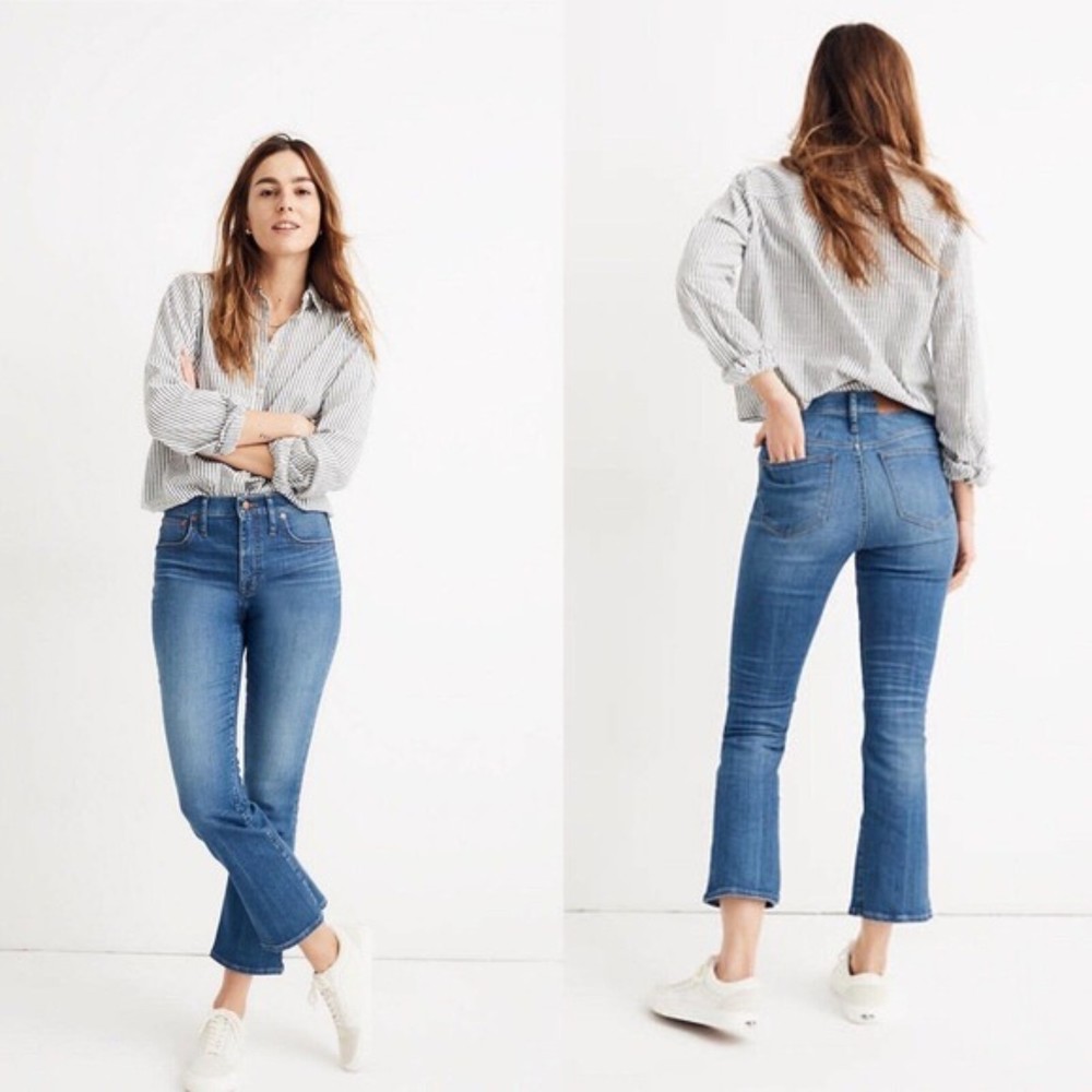 Madewell Women's Cali Demi Boot Jeans Size 32 Tierney Wash Eco Edition